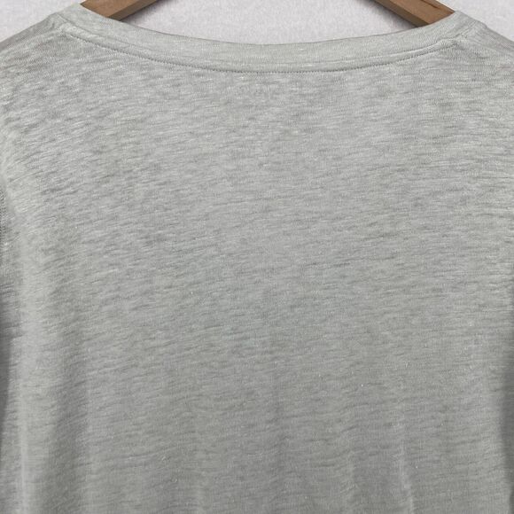 MAJESTIC FILATURES Cardigan 4 L Swarovski Elements Linen Silk Button Front Gray - Picture 9 of 13